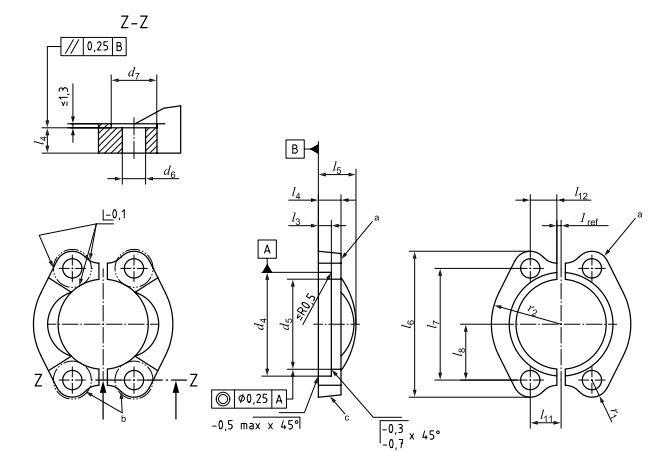 Rozmerová schéma szie kódov 61 delených prírub ISO 6162-1 Dimension chart szie of sae code 61 split flange types ISO 6162-1